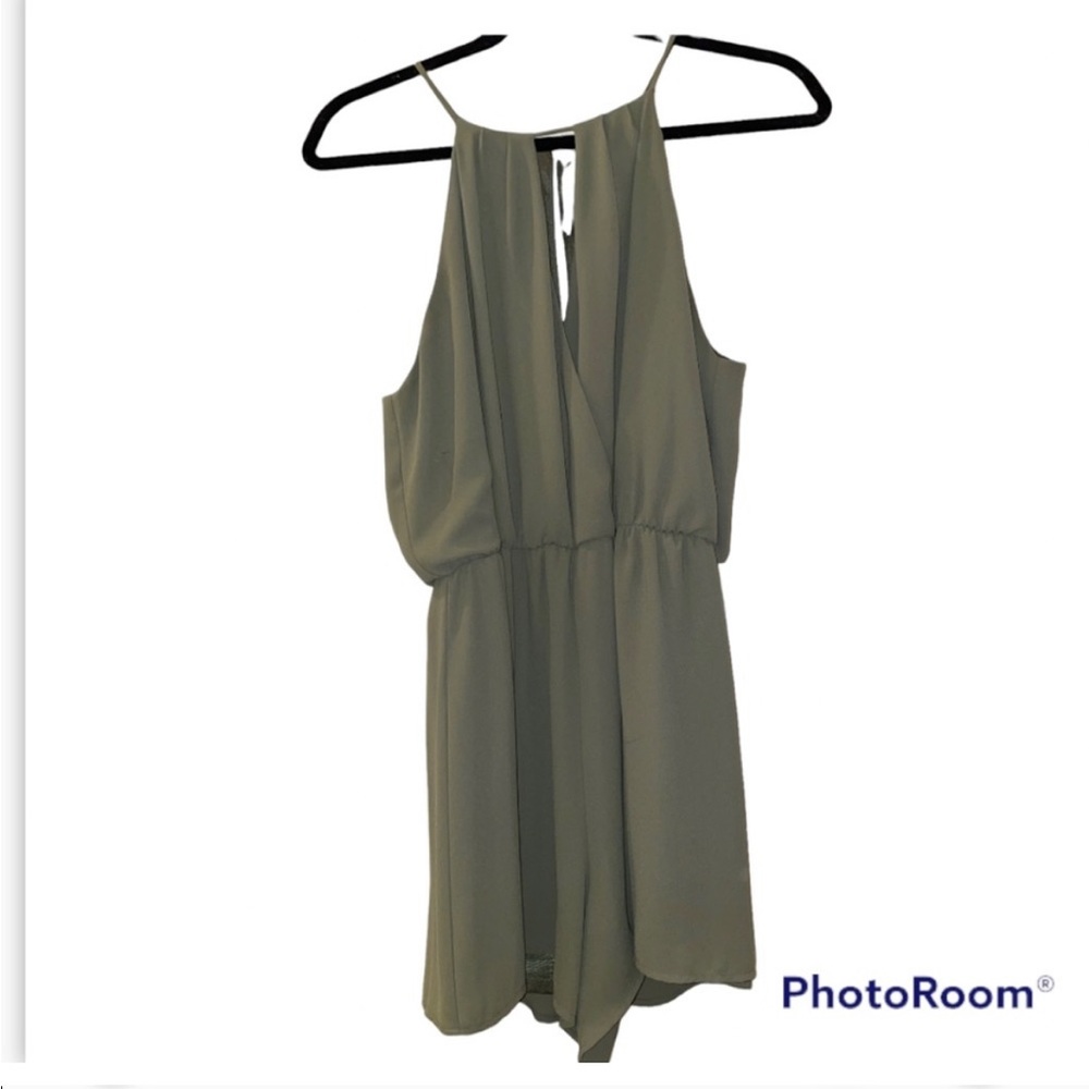 Lush Keyhole Romper Olive Green